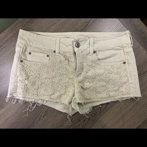 American Eagle Crochet Jean Shorts